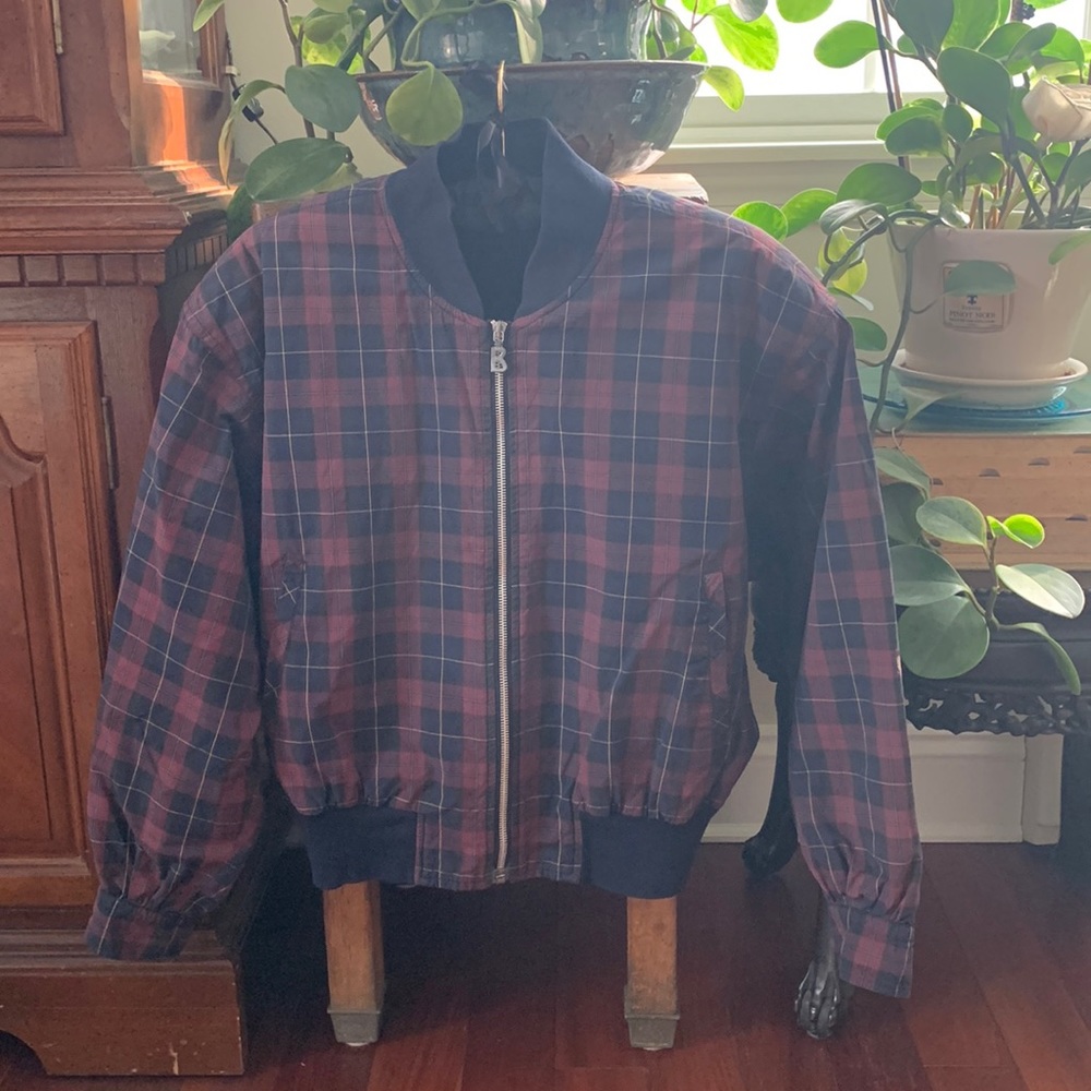 Bogner Cool Plaid Snowboard Ski Bomber Jacket Puff Shell Vintage Vtg.